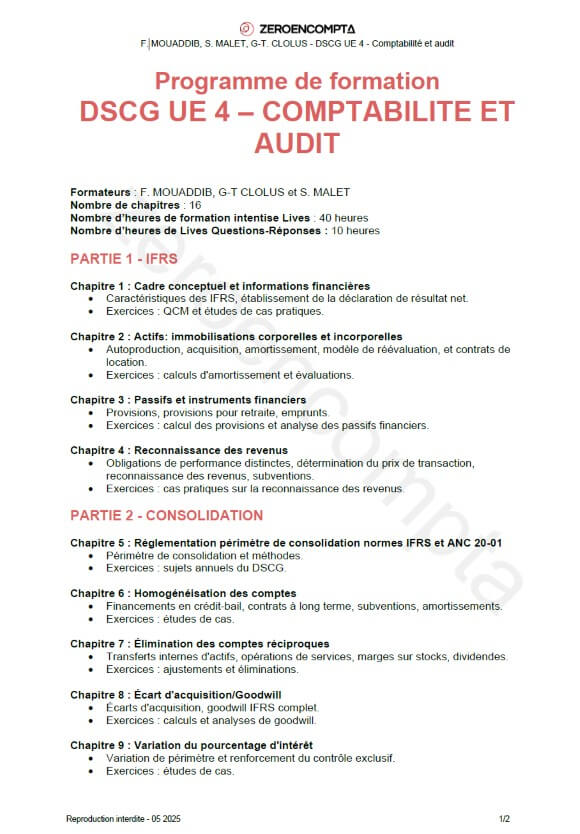 Programme ue 4 du DSCG